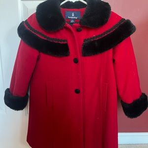 Gorgeous London Fog red wool dress coat with matching hat, girls size 6